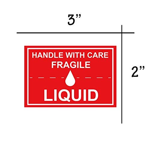 SMARSTICKER Fragile Liquid Handle with Care Warning Stickers 2X3 inch Warehouse Pallet Labels Liquid Shipping Mailing and Packing Warning Labels for Shipping, Handling, Packing, and Moving (300 Pcs) - Image 2