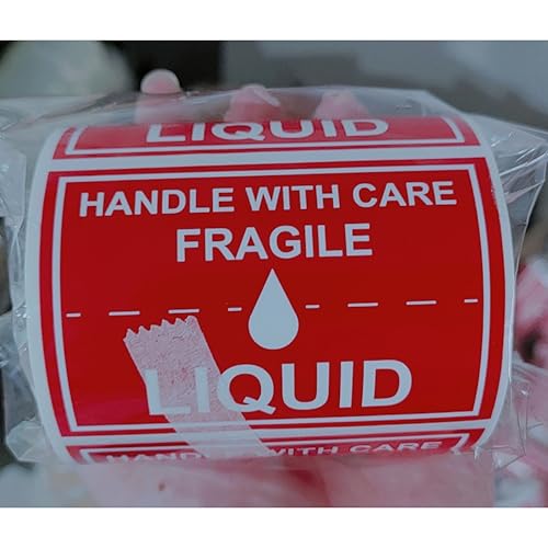 SMARSTICKER Fragile Liquid Handle with Care Warning Stickers 2X3 inch Warehouse Pallet Labels Liquid Shipping Mailing and Packing Warning Labels for Shipping, Handling, Packing, and Moving (300 Pcs) - Image 3