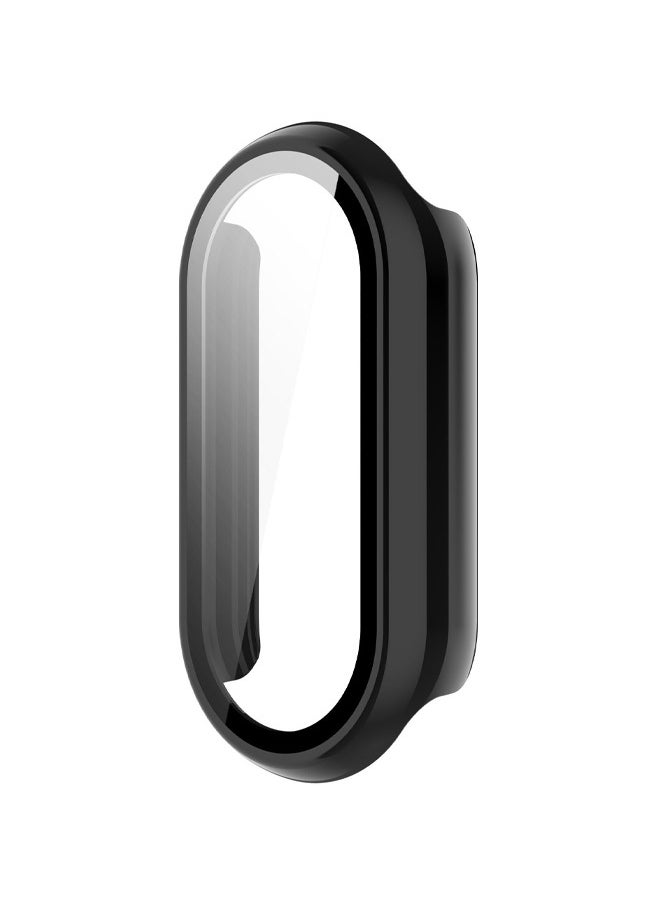 روكاوات حافظة متوافقة مع ساعة Xiaomi band 9 Watch، طبقة حماية زجاجية، إطار من البلاستيك الصلب، حافظة ساعة Xiaomi band 9 باللون الأسود  - Image 3