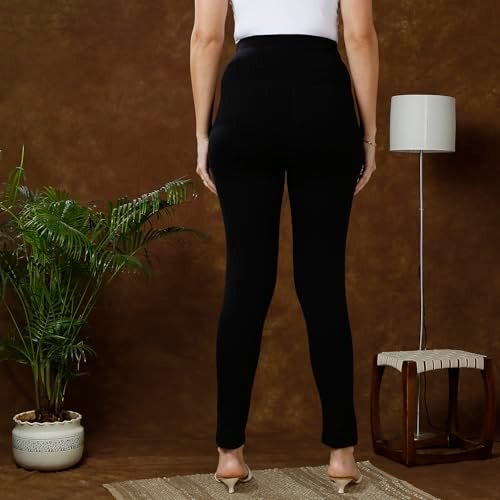 MomToBe Women's Cotton Maternity High Rise Classic Leggings/Pregnancy Bottoms For Pre and Post Pregnancy (Black, X-Large) - Image 5