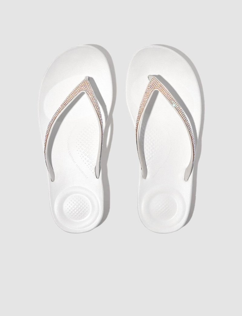 FitFlop Iqushıon Sparkle R08 White Women's Flip Flops - Image 4
