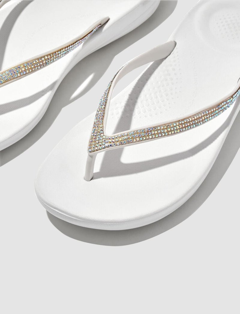 FitFlop Iqushıon Sparkle R08 White Women's Flip Flops - Image 2