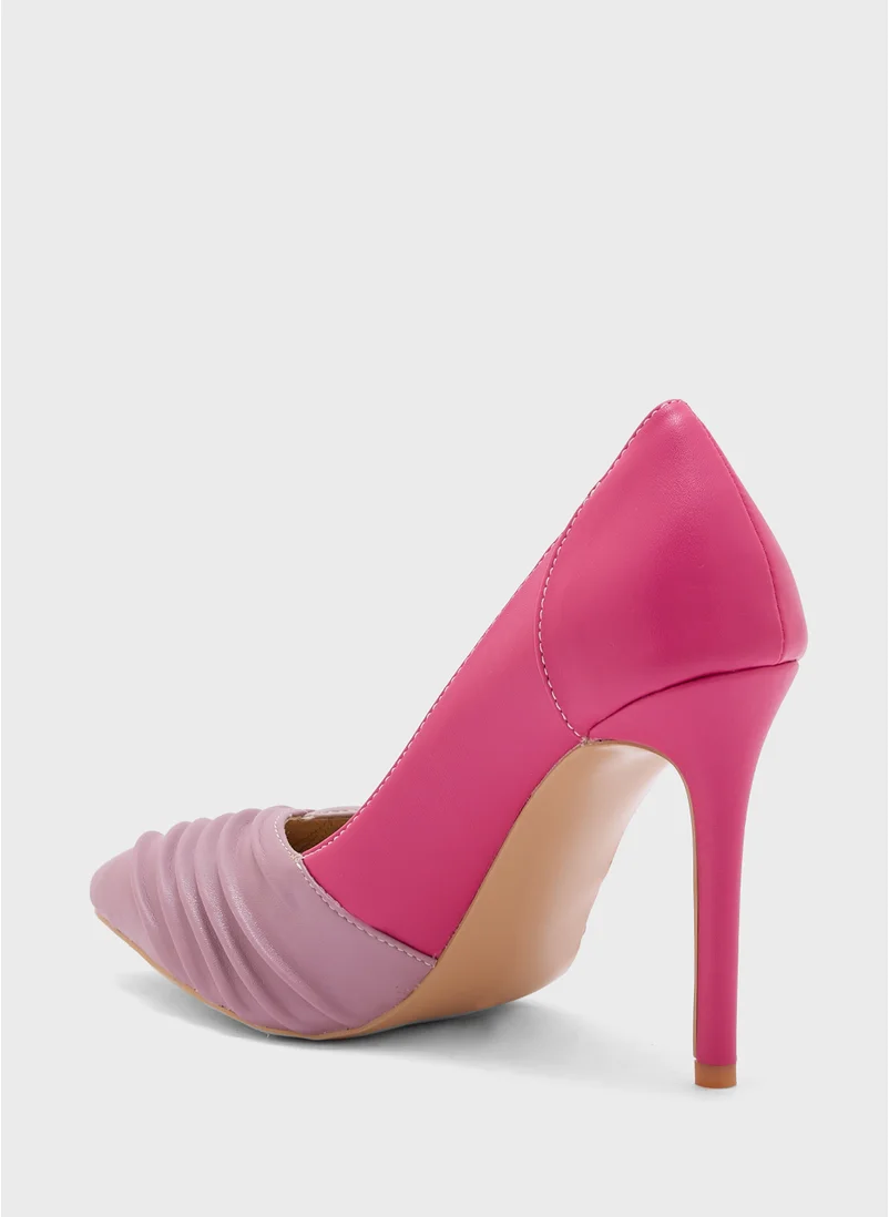 Khizana Colourblock Gathered Pointed Pump