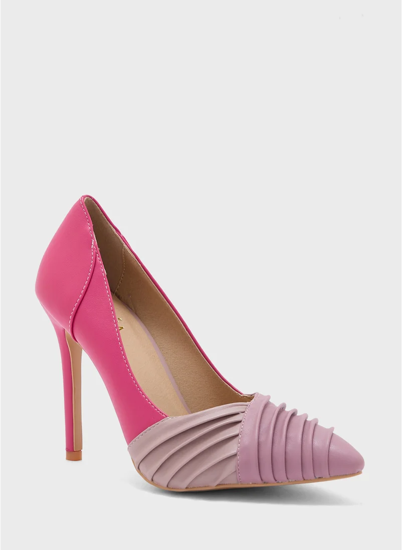 خزانة Colourblock Gathered Pointed Pump