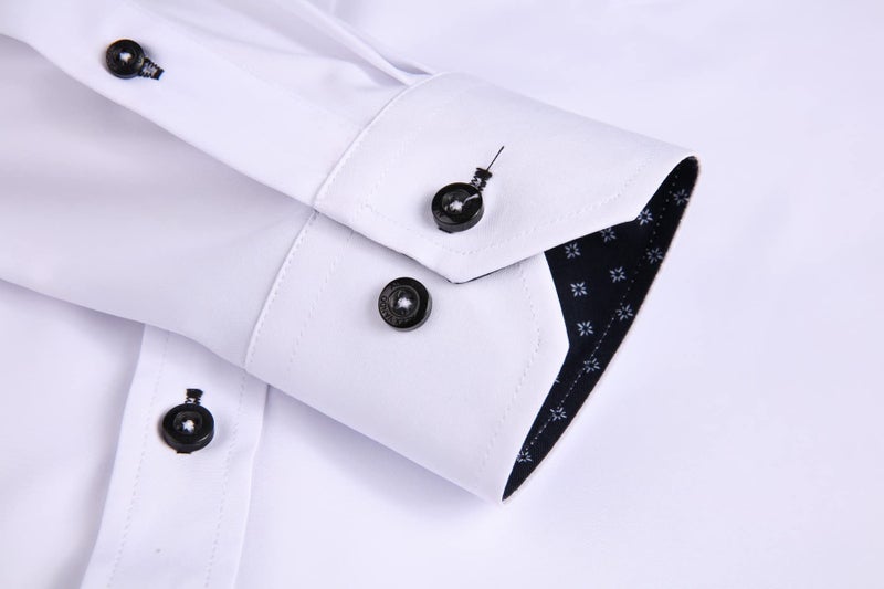 Alex Vando Mens Dress Shirt Wrinkle Free Regular Fit 4-Way Stretch Button Down Shirts,White,XXL - Image 5