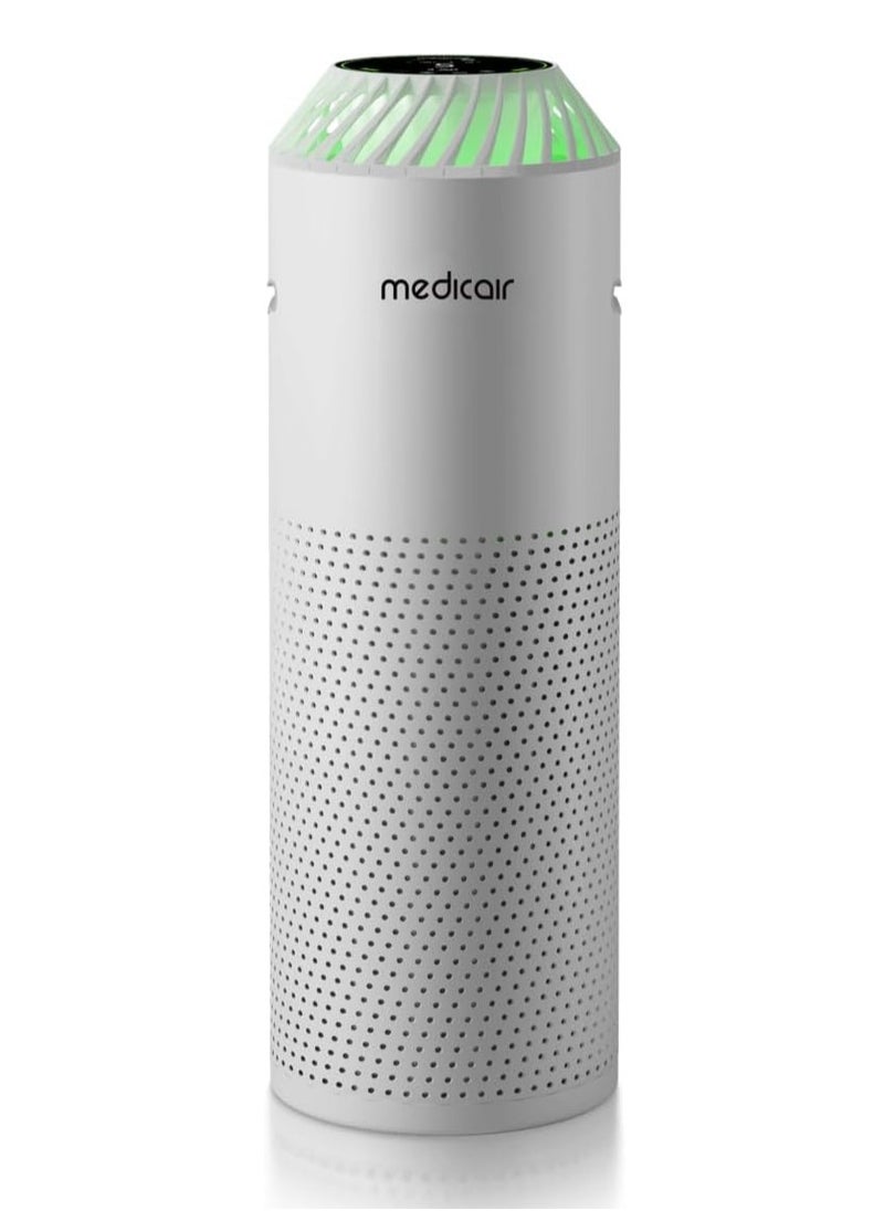 medicair - Pro Air Purifier, Mold Control, Clean Dust, Removes Allergies/Odors/Viruses and Gases, 605m³/h Throughput, 28dB Sound Level, LCD Touchscreen, Carbon Filter, White | Medicair Pro - Image 1