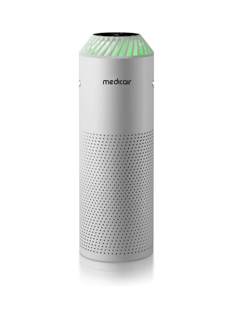 medicair - Pro Air Purifier, Mold Control, Clean Dust, Removes Allergies/Odors/Viruses and Gases, 605m³/h Throughput, 28dB Sound Level, LCD Touchscreen, Carbon Filter, White | Medicair Pro - Image 1