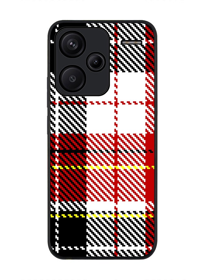 Stylizedd Rugged Black Edge Case for Xiaomi Redmi Note 13 Pro Plus, Slim fit Case Flexible Anti Drop TPU Gel Thin Cover -  English Flannel - Image 1