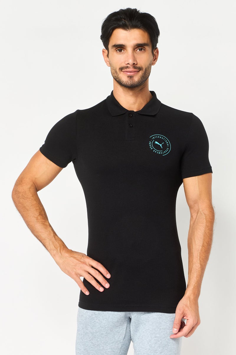 PUMA Men Sportswear Fit Short Sleeve Outdoor Polo Shirt, Black - Image 1