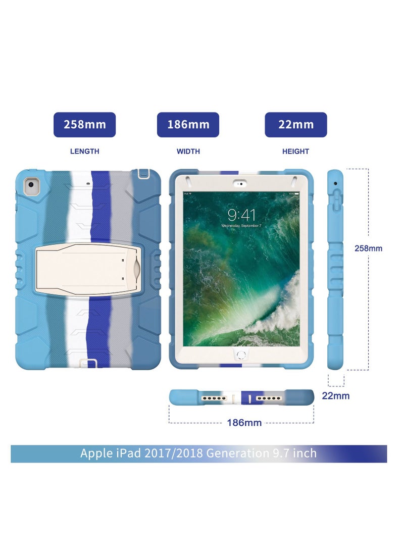 GULFLINK Gulflink Protective Back Case Cover for Apple iPad 2018/2017/Pro/Air2 9.7 inch colourful blue - Image 2