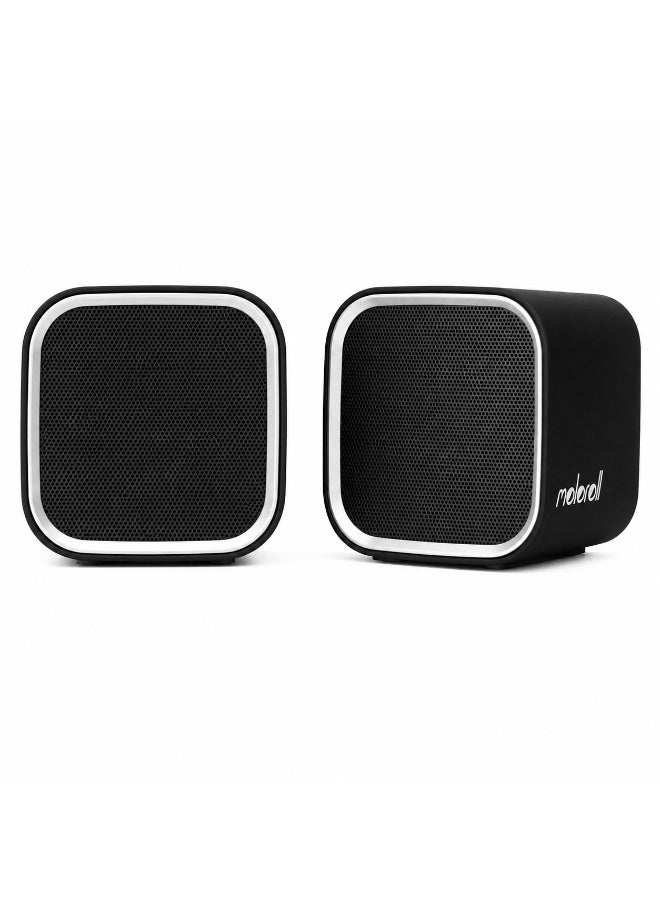 M4 USB Desktop Speakers – 6W 2.0 Stereo Computer Speakers with USB Power, 3.5mm AUX Audio & Compact Design for PC, Laptop & Mac - Image 1