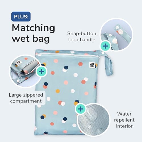 WildCubz 51" Heavy Duty Baby Splat Mat for Under High Chair | Includes Wet Bag | Premium Washable Toddler Mat | Baby Led Weaning | High Chair Mat for Floor | Craft Mat | Splash Mat (Dots on Dots) - Image 4