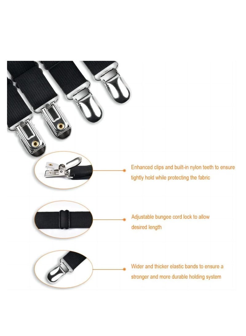 8Pcs Adjustable Bed Sheet Straps Clips, Holder Adjustable Mattress Clips for Home, Grippers to Hold Sheet(White) - Image 2