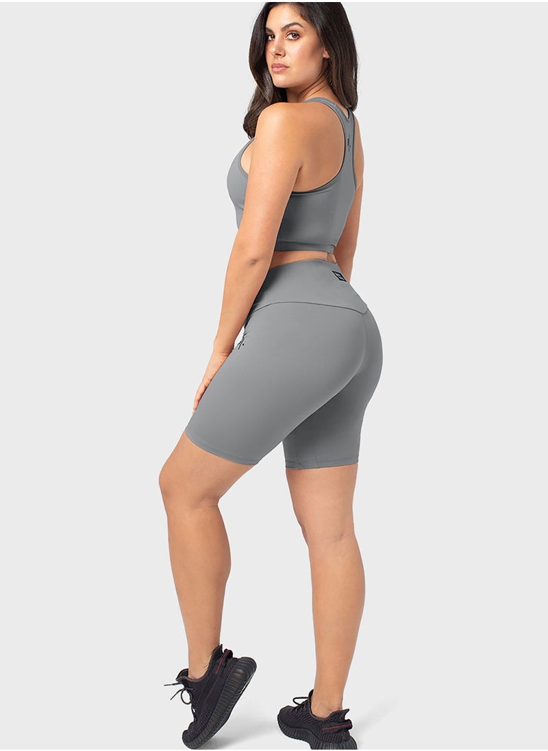 Glossy Lounge - Logo Scoop Neck Sports Bra - Image 1