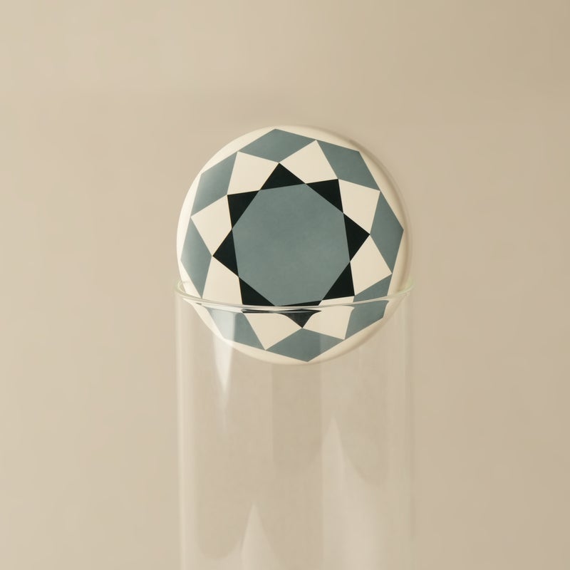 لا ميسا برطمان زجاجي مضلع مع غطاء بورسلان مجموعة طيبة، بيج 10*15سم - Image 3