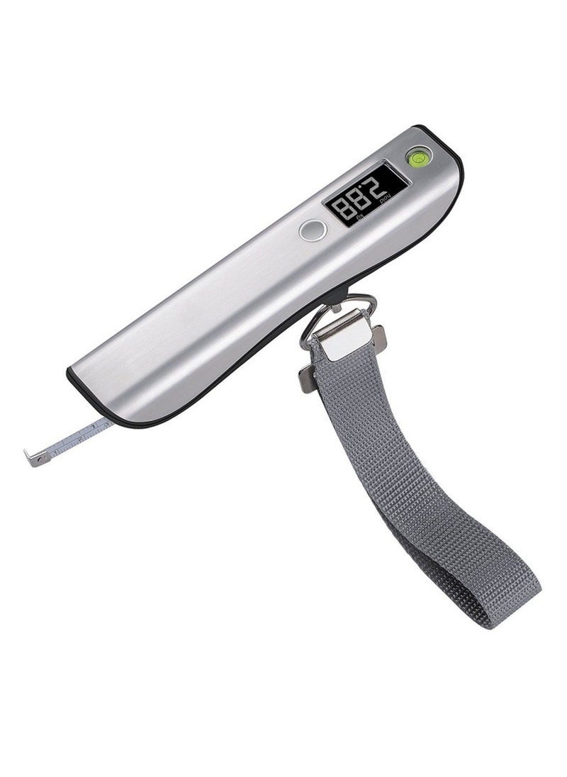Syarme Luggage Scale, Digital Luggage Weight Scale, 110lb/50kg Hanging Suitcase Scale with Backlight LCD Display, Level Ruler and Tape Measure, for Travel, Household, with Hook 
