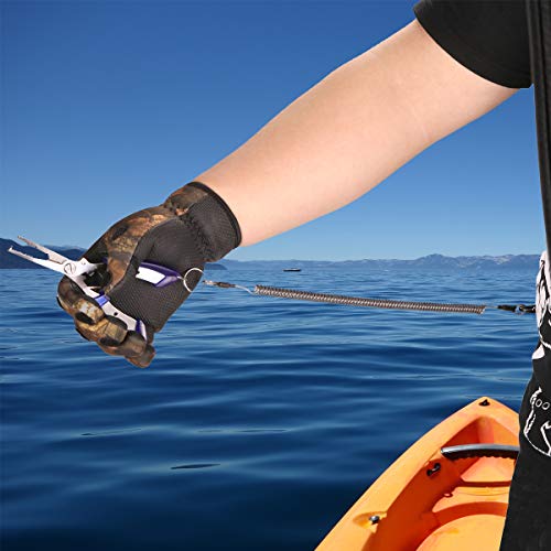 BB Hapeayou Fishing Lanyard (7Pcs) Safety Retractable Coiled Tether with Carabiner and Split Ring for Pliers, Boating, Tools(Black) - Image 3