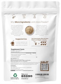 Micro Ingredients Organic Lions Mane Mushroom Supplement Powder, 16 Ounce | Natural Superfood for Brain, Energy, & Immune Health | Non-GMO Vegan  - Image 2