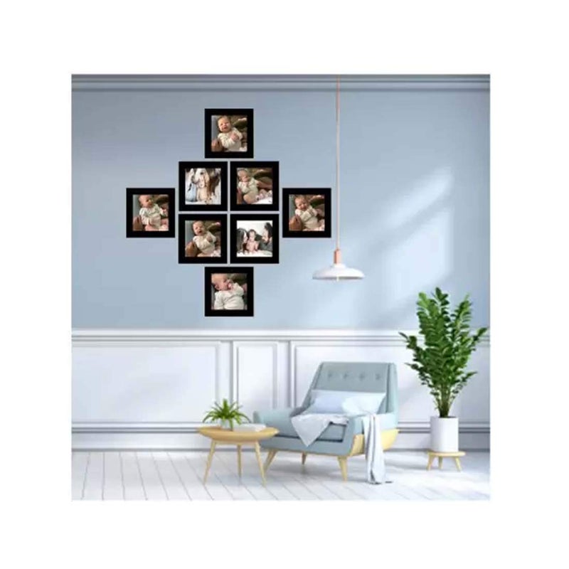 CDM Wall Wood MDF Photo Frame With Glass (Black,8 Photos) - Image 2