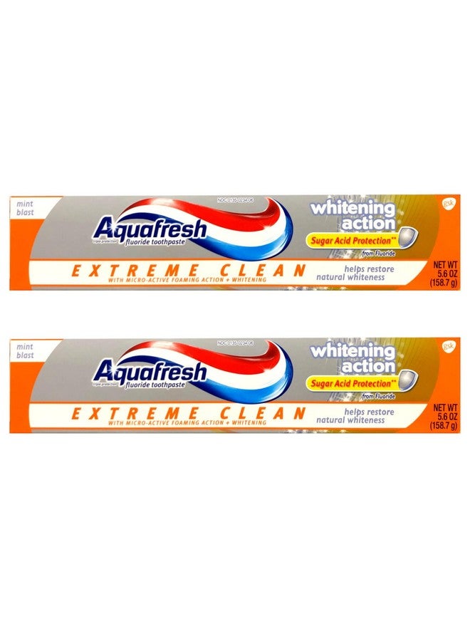 Aquafresh Extreme Clean Whitening Action Fluoride Toothpaste for Cavity Protection, 5.6 ounce Twinpack (Two 5.6oz tubes) - Image 1