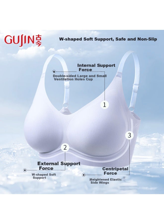 Gujin New 7a Antibacterial Smooth Seamless Breathable Bra Comfortable Soft Support Women's Underwear - Image 1