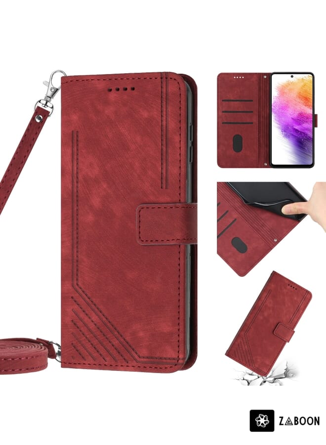 Zaboon Protective Case For Ulefone Note 14 Magnetic Buckle Retro Texture Leather - Image 1