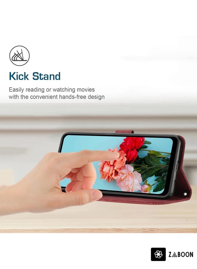 Zaboon Protective Case For Ulefone Note 14 Magnetic Buckle Retro Texture Leather - Image 5