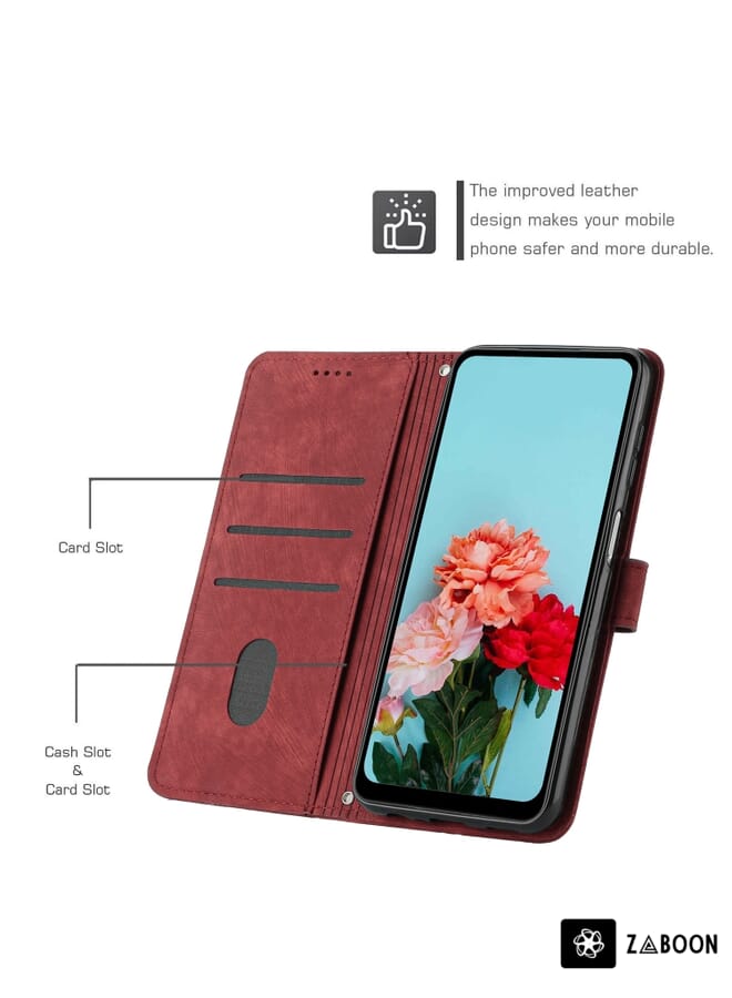 Zaboon Protective Case For Ulefone Note 14 Magnetic Buckle Retro Texture Leather - Image 4