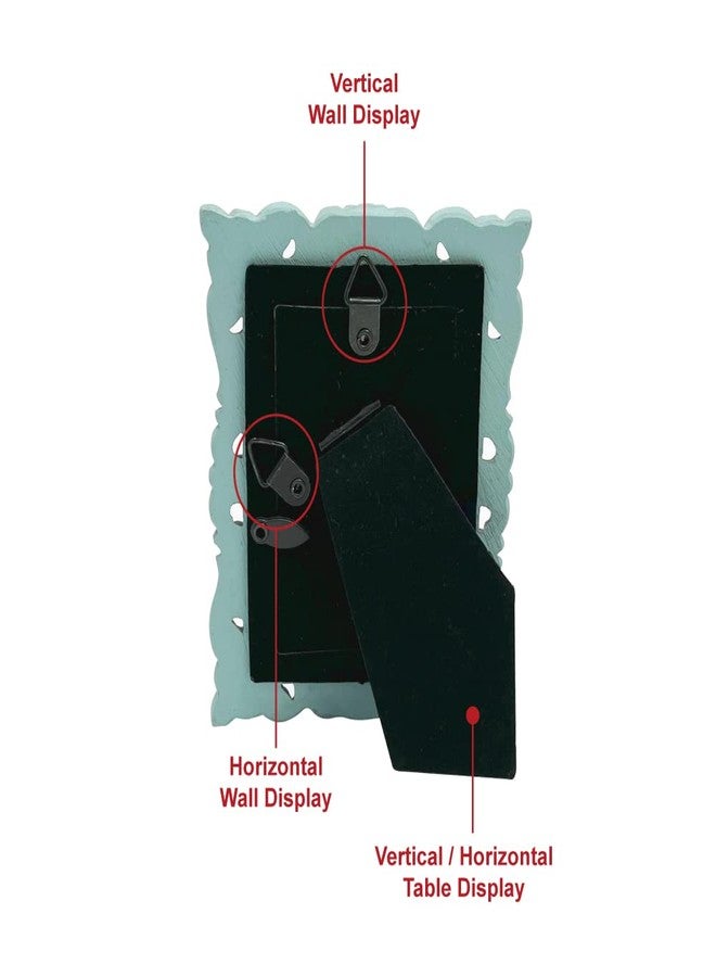لورا أشلي إطار صور من لورا آشلي، مقاس 2x3، لون أزرق فاتح مع ذهبي، بتصميم لفائف راتنجية عتيقة الطراز، بإطار رفيع، أفقي وعمودي، مناسب للعرض على الطاولة أو الحائط، ديكور منزلي (2x3، أزرق فاتح مع ذهبي) - Image 3