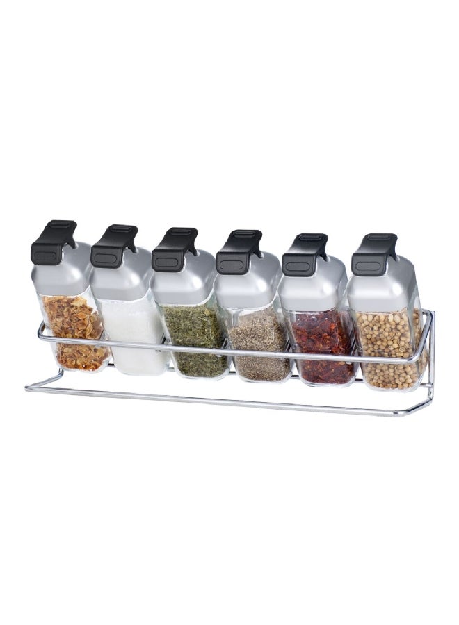 Elemental Kitchen 6- Piece Seasoning Spice Shaker Jar Set with Rack Multicolor 80 ml 79002001 - Image 1