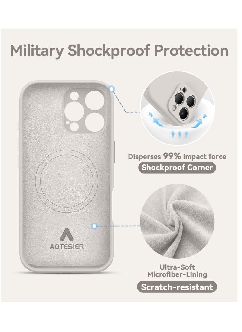 Silicone Case for iPhone 16 Pro - Camera Protection, MagSafe Compatible, Anti-Scratch Microfiber Lining, Includes 2 Screen Protectors - Image 3