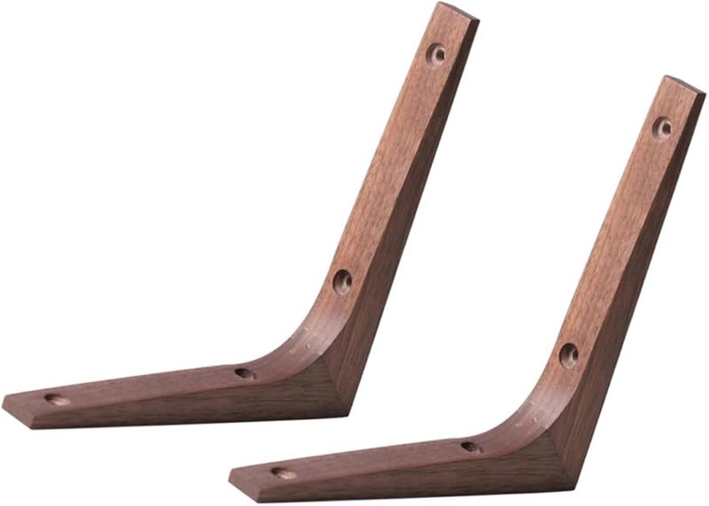 2Pcs Solid Wood Corner Shelf Brackets Heavy Duty Wall Mounted Support for Home Decor and Storage - Image 2