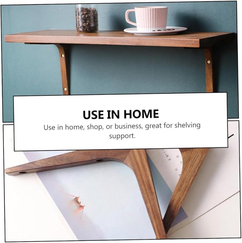 2Pcs Solid Wood Corner Shelf Brackets Heavy Duty Wall Mounted Support for Home Decor and Storage - Image 3