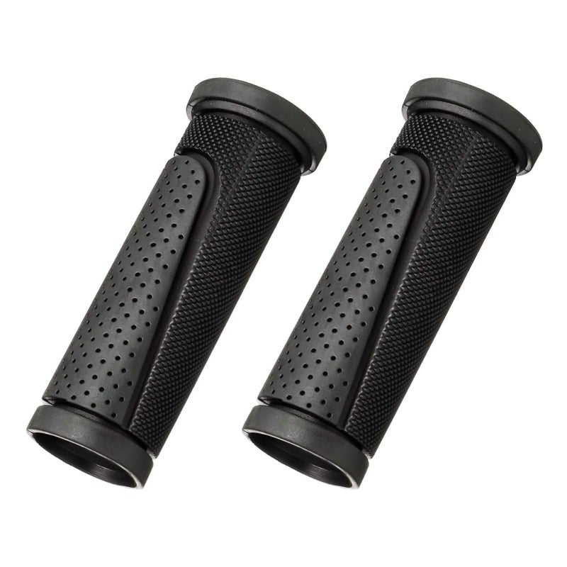 Snmzlc Bike Handlebar Grips Short Mini Bicycle Handlebar Grips 90mm Length Rubber Bicycle Handle Grips Black US114 - Image 1