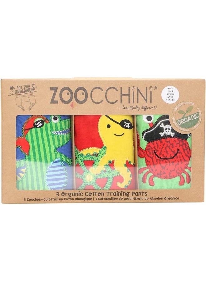 ZOOCCHINI Zoocchini Boys Pirate Educational Diaper Pants 2-3 Years Briefs (Set of 3)  - Image 1