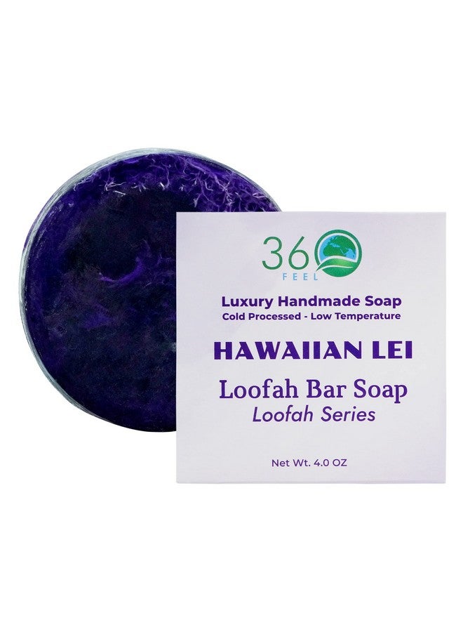 360Feel Hawaiian Lei Loofah Bar Soap Handmade Vegan & Crueltyfree Cleanse Nourish Exfoliate & Scrub Safe For All Skin Types Pamper Yourself Or Gift To Loved Ones! - Image 1