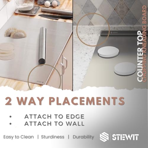 Stewit® Large Stainless Steel Cutting Board for Kitchen,Chopping Board for Meat, Vegetables & Fruit, Extra Large Heavy Duty Countertop Surface, Easy to Clean & Durable - Image 5