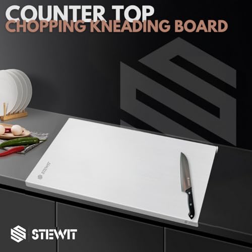 Stewit® Large Stainless Steel Cutting Board for Kitchen,Chopping Board for Meat, Vegetables & Fruit, Extra Large Heavy Duty Countertop Surface, Easy to Clean & Durable - Image 2