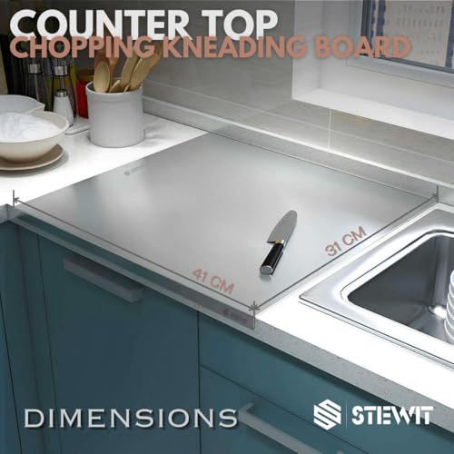 Stewit® Large Stainless Steel Cutting Board for Kitchen,Chopping Board for Meat, Vegetables & Fruit, Extra Large Heavy Duty Countertop Surface, Easy to Clean & Durable - Image 3