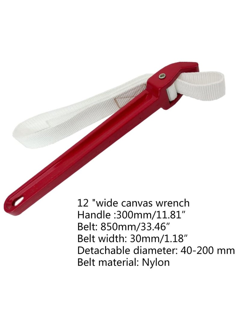 لوبيتيز مفتاح الحزام 12 "مقبض، مفاتيح الأنابيب الحزام النايلون القابلة للتعديل، مفتاح فتح الحزام فلتر الزيت - Image 5