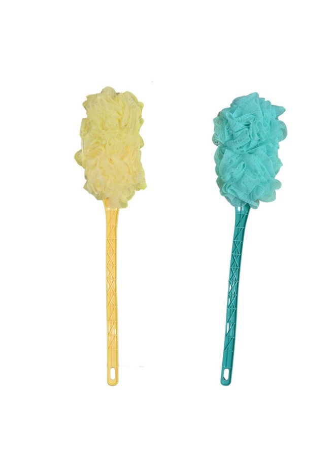 Long Handle Loofah With Round Ball Loofah Family And Value Pack, Bathing Accessories, Easy To Carry, Bath Loofah for Women and Men, Multicolor (Pack of 2) (Multicolor, Long Handle Bath (Pack of 2)) - Image 5