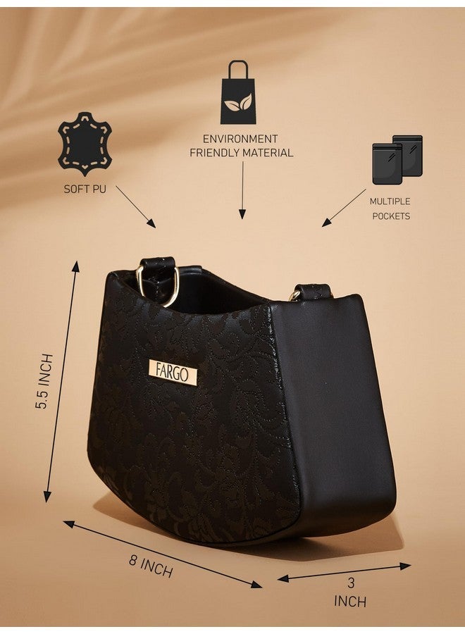 Fargo PU Women's Sling Bag (Black) - Image 4