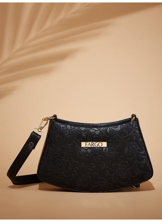 Fargo PU Women's Sling Bag (Black) - Image 3