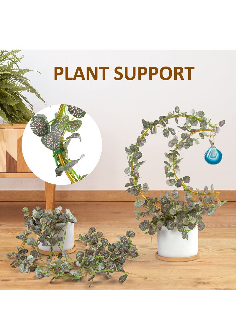 SYOSI Small Metal Trellis for Potted Plants, 2 Pcs Gold Moon Trellis, Mini Trellis for Potted Plants Support with 10 Ties and 2 Random Pendant, Metal Plant Trelli for Potted Plant Hoya Pothos Flower  - Image 3