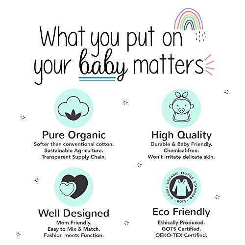 Lamaze سروال ليغينغز عضوي للبنات من لاماز، عبوة 4 قطع، لون وردي صلب/مخطط، 3 أشهر - Image 2