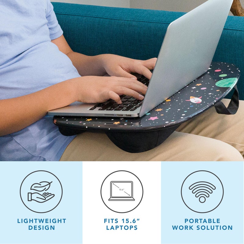 LAPGEAR MyStyle Portable Lap Desk with Cushion - Space Odyssey - Fits up to 15.6 Inch Laptops - Style No. 45337 - Image 2