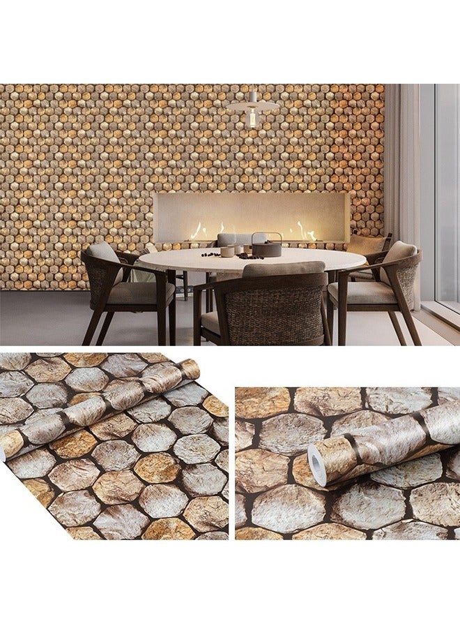 ZCM-HAPPY Imitation Wood Grain Pattern Self-Adhesive Wallpaper 1000x45cm - Image 1