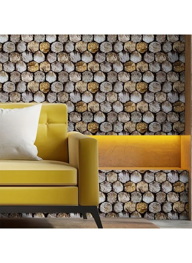 ZCM-HAPPY Imitation Wood Grain Pattern Self-Adhesive Wallpaper 1000x45cm - Image 3