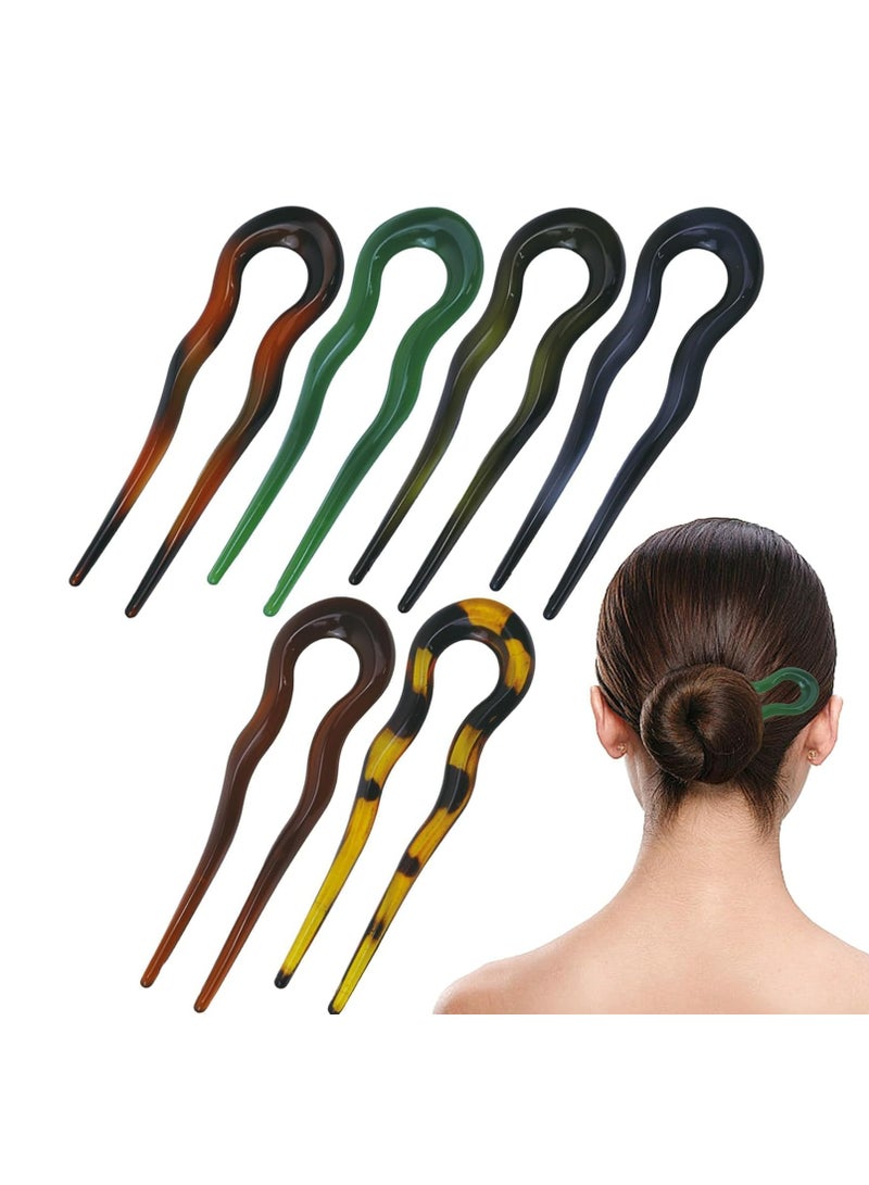 أوزيغالور 6 قطع شوك شعر عتيقة على شكل حرف U، دبابيس شعر فرنسية مدببة للنساء والفتيات. - Image 1