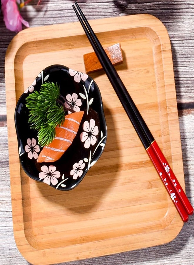 Whitenesser Japanese Black Sakura Soy Sauce Dish for Sushi, Porcelain Dipping Bowls Sauce Cups Set of 6 - Image 5